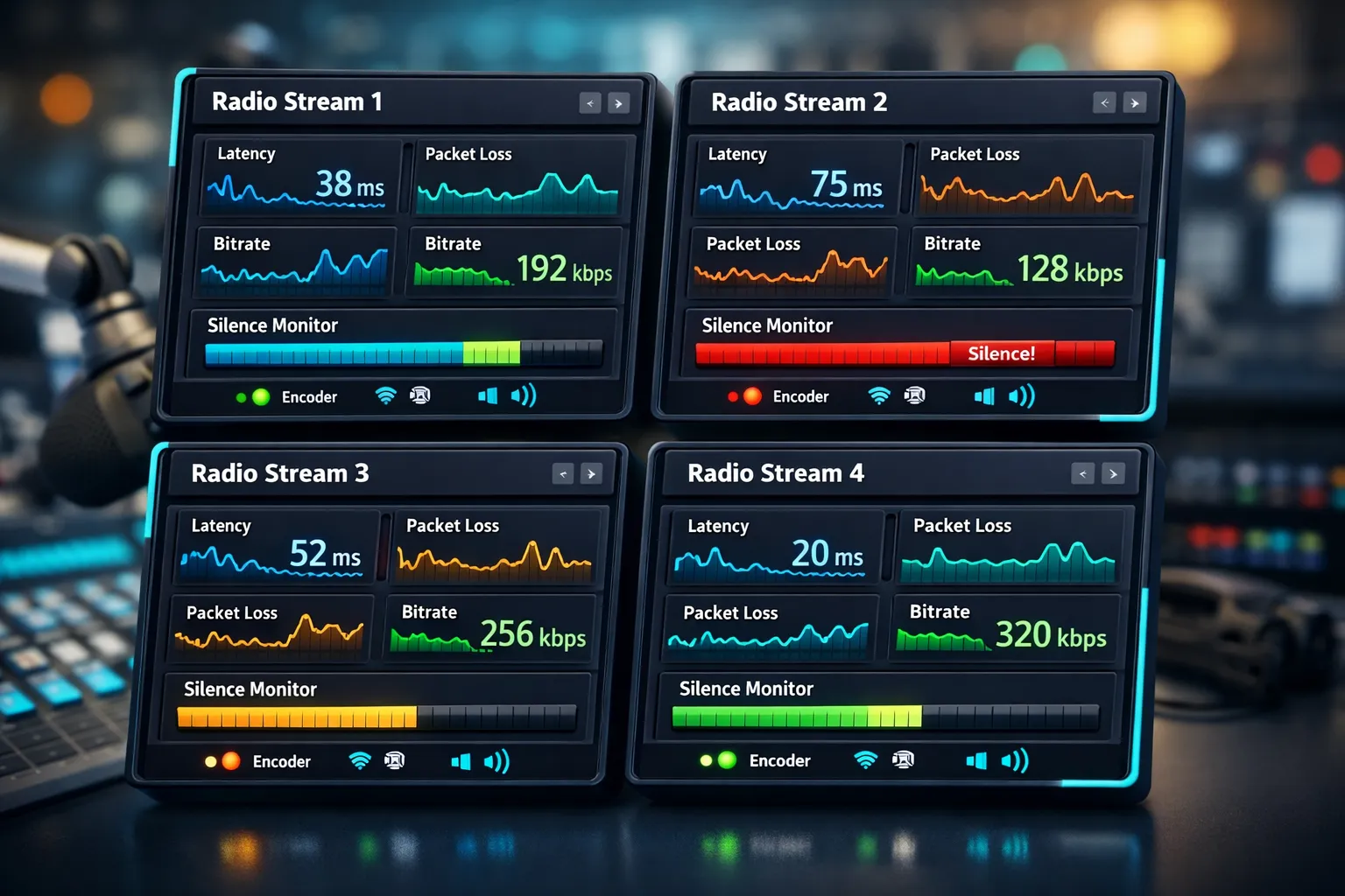 Monitoring van professionele audiostreams